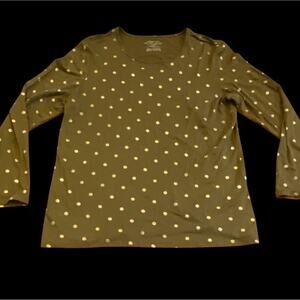 Chico's Olive Green Long Sleeve Boxy T-Shirt